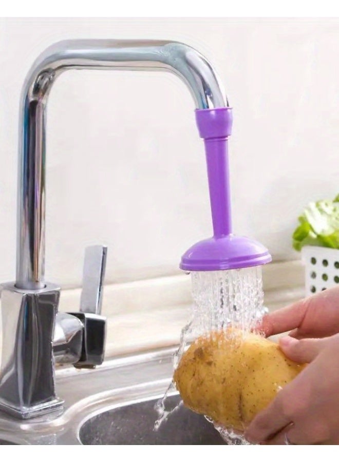 360 Degree Rotating Flexible Silicone Kitchen and Bathroom Faucet Extender, Adjustable Tap Nozzle for Sink, Kitchen, and Bathroom, Water-saving Regulator Valve, ABS + TPE Durable Material, 2 Types Water Flow, Easy Cleaning Faucet Sprayer for Washing Dishes, Vegetables, Fruits, and Hands, 360° Rotatable Pipe with 90° Forward Adjustable Flow, Available in Blue, Pink, Purple, Perfect for Home, Kitchen, and Bathroom - Image 1